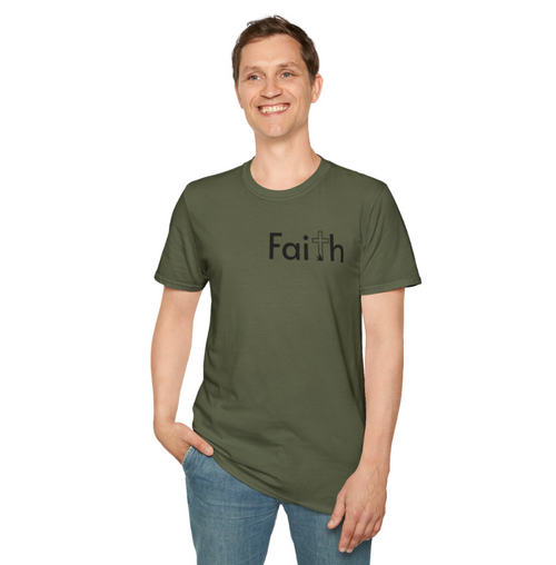 Faith Cross T-Shirt Minimal Christian Inspirational Tee